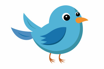 Vector design of a cute bird on white background 