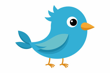 Vector design of a cute bird on white background 