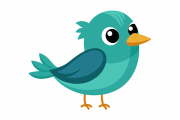 Vector design of a cute bird on white background 