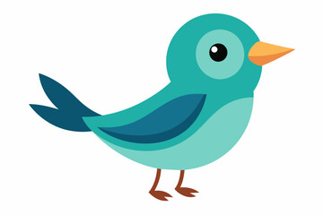 Vector design of a cute bird on white background 