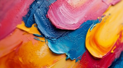 Colorful painting in art gallery