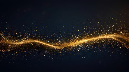 Obraz premium Abstract Background with Golden Wave on a Midnight Sky.