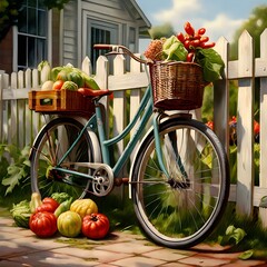 Vintage Bicycle by a Fence