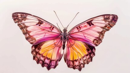 Pink Butterfly - Monarch with Isolated Wing in Natural Tropical Setting