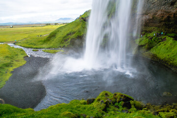 Seljalandsfoss waterfall in summer in Iceland