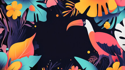 Abstract white background with pastel colorful abstract background overlap layer on dark space with hornbill decoration. Modern graphic design element motion style concept for banner, flyer, card