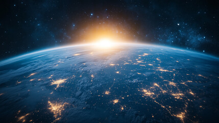 Fototapeta premium Panoramic_view_on_planet_Earth_