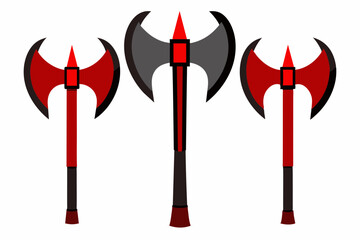 Vector design of axes set on white background