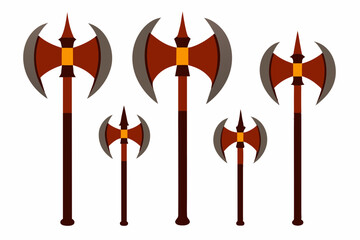 Vector design of axes set on white background
