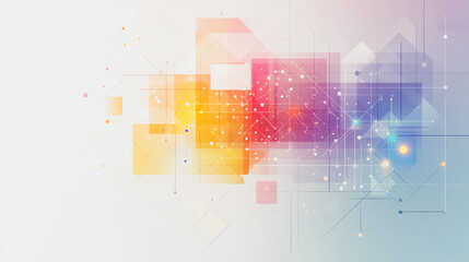 Abstract white background with pastel colorful 3D abstract background overlap layer on dark space with square decoration. Modern graphic design element motion style concept for banner, flyer, card,