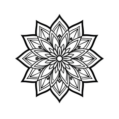 Obraz premium Vector mandala flower illustration design on white background