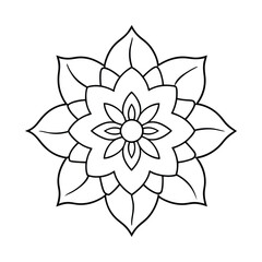 Vector mandala flower illustration design on white background