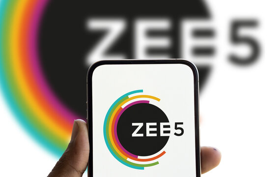 Dhaka, Bangladesh- 13 Aug 2024: Zee5 logo is displayed on smartphone. ZEE5 is India's streaming platform for movies, TV shows, and original content.