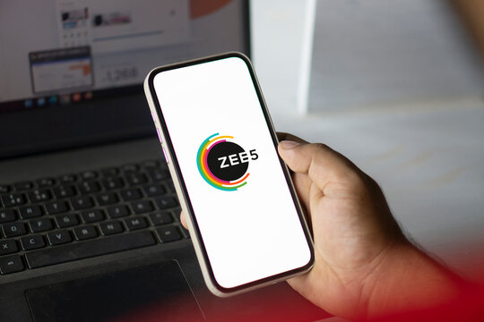 Dhaka, Bangladesh- 13 Aug 2024: Zee5 logo is displayed on smartphone. ZEE5 is India's streaming platform for movies, TV shows, and original content.