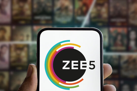 Dhaka, Bangladesh- 13 Aug 2024: Zee5 logo is displayed on smartphone. ZEE5 is India's streaming platform for movies, TV shows, and original content.