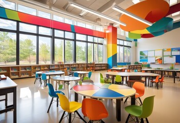bright efficient learning environment featuring organized resources enhanced education collaboration, ambient, tools, educational, technology, classroom
