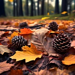Autumn Leaves on Ground