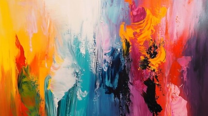 Colorful painting in art gallery