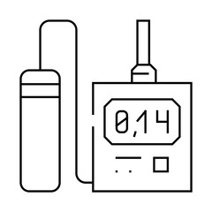 radiation monitoring nuclear energy line icon vector. radiation monitoring nuclear energy sign. isolated contour symbol black illustration