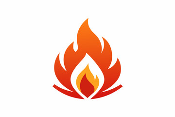 Vector design of campfire logo on white background