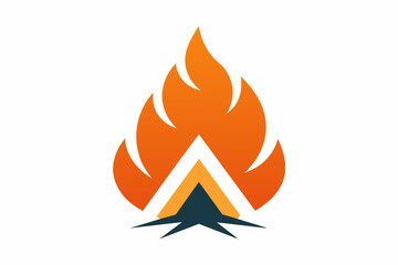 Vector design of campfire logo on white background