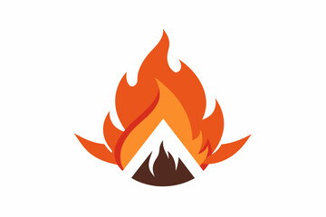 Vector design of campfire logo on white background