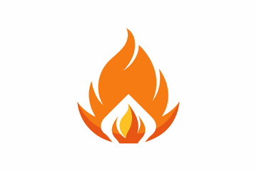 Vector design of campfire logo on white background
