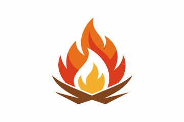 Vector design of campfire logo on white background
