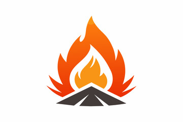 Vector design of campfire logo on white background