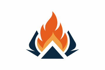 Vector design of campfire logo on white background