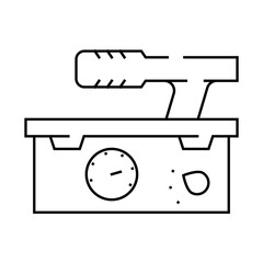 geiger counter nuclear energy line icon vector. geiger counter nuclear energy sign. isolated contour symbol black illustration