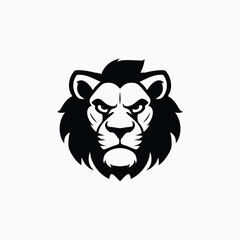 Lion face logo animal vector template illustration