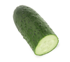 Piece of fresh cucumber isolated on white