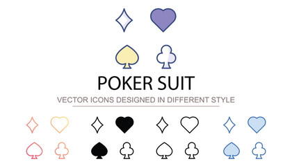 Poker Suit icon design with white background stock illustration