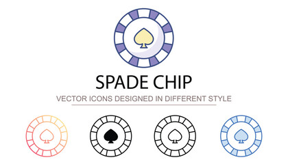 Spade Chip icon design with white background stock illustration
