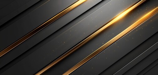 Abstract black and gold diagonal stripes background.
