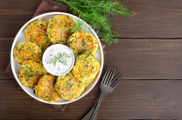 Vegetable zucchini fritters pancakes