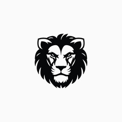 Obraz premium Lion face logo animal vector template illustration