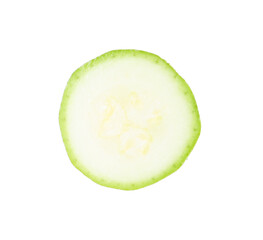 One piece of fresh zucchini isolated on white