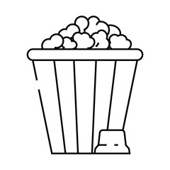 chocolate popcorn food line icon vector. chocolate popcorn food sign. isolated contour symbol black illustration