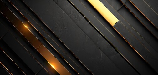 Abstract black and gold diagonal stripes background.