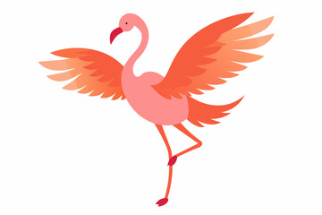 Vector design of flamingo wings on white background'