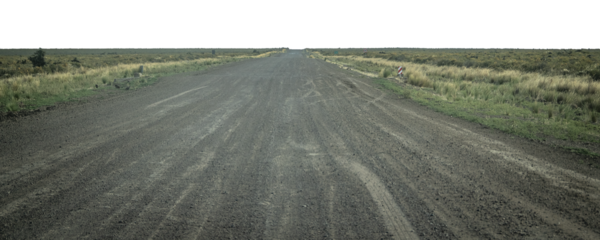 Center perspective gravel road isolated landscape photo