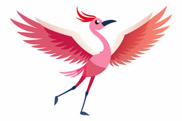 Vector design of flamingo wings on white background'