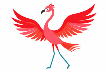 Vector design of flamingo wings on white background'