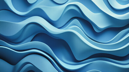 Fototapeta premium show of movement of an artistic rendering that features a 3D rendering of multiple layers of fabric in an abstract style. The stunning combination of shades of blue creates depth background