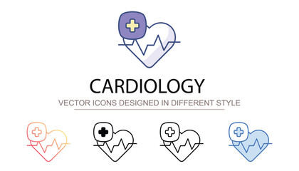 Cardiology icon design with white background stock illustration