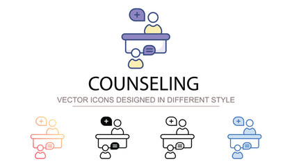 Counseling icon design with white background stock illustration