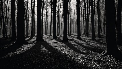 Fototapeta premium Mysterious Forest Noir Atmosphere