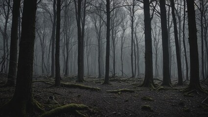 Fototapeta premium Mystical Forest Dark and Lush Wilderness